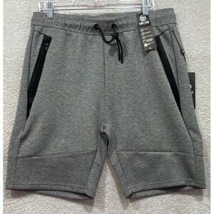 Encrypted Mens Ultra Soft Large Elastic Waist‎ Pockets Zip  Shorts  NWT Gray